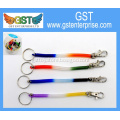 Rainbow Tri-color Spring Coil Keychain with Clip